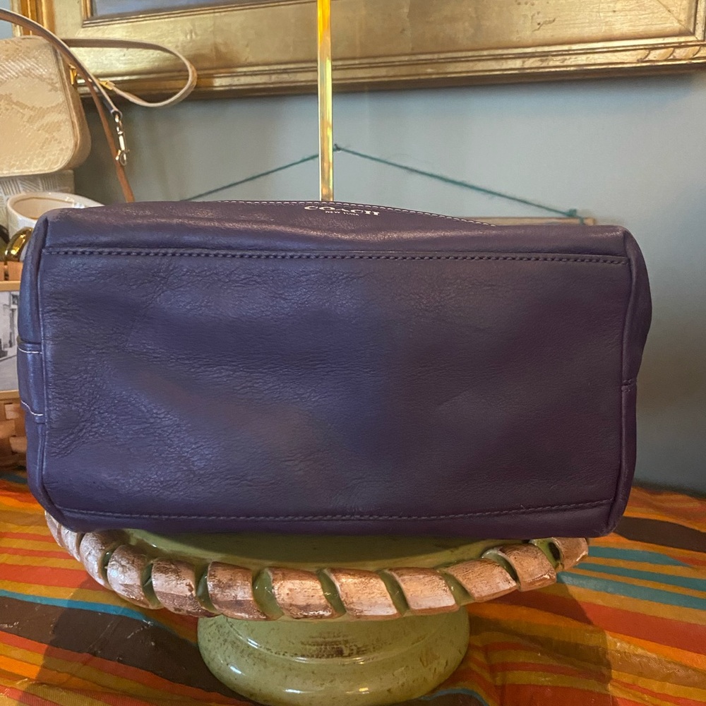 Coach Legacy Zebra Print Zip Duffle Bag 23410 Marine Purple White - Picture 9 of 14